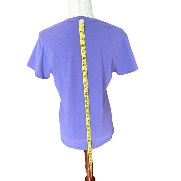 Calvin Klein Performance Quick Dry V-Neck Short Sleeve Top Purple Large - Picture 4 of 8